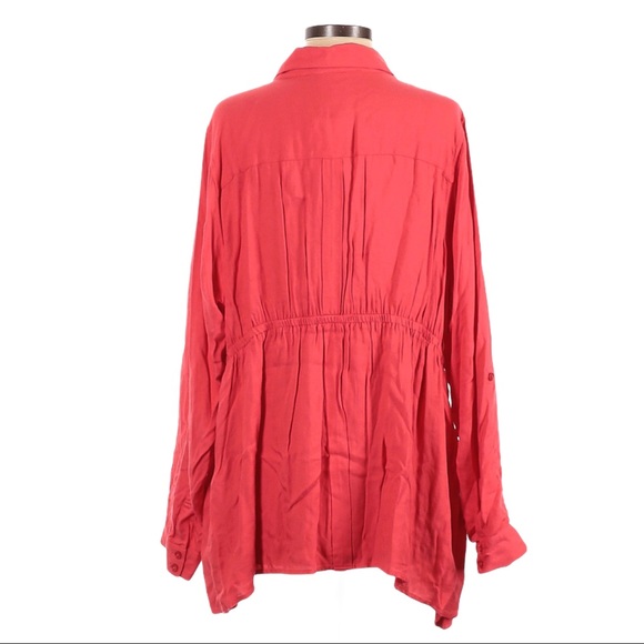Torrid Plus 2 Red Empire Waist Button Front Blouse NWT - Picture 9 of 9